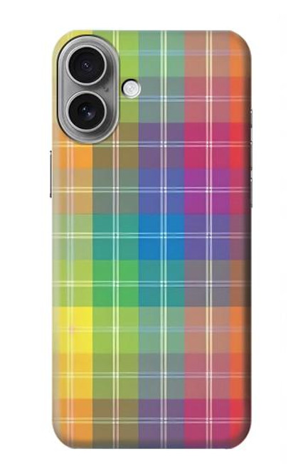 S3942 LGBTQ Rainbow Plaid Tartan Case For iPhone 16 plus