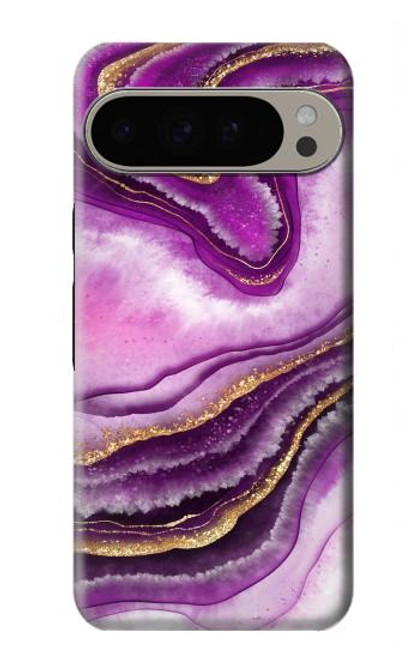 S3896 Purple Marble Gold Streaks Case For Google Pixel 9 Pro XL