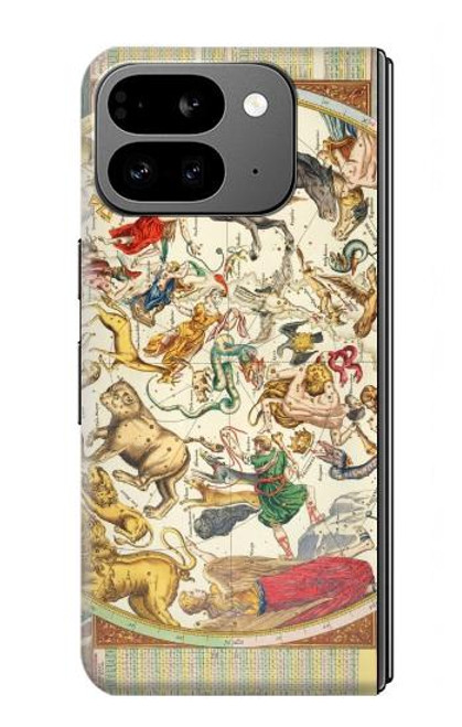 S3145 Antique Constellation Star Sky Map Case For Google Pixel 9 Pro Fold