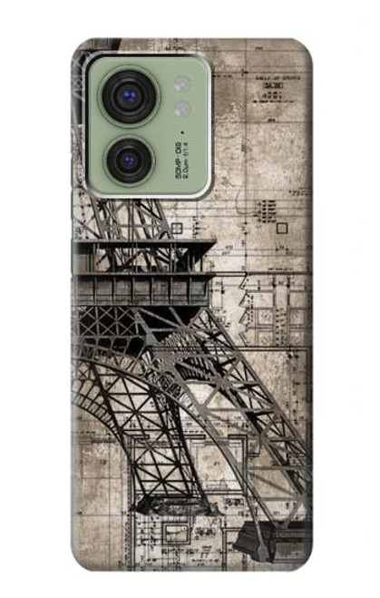 S3416 Eiffel Tower Blueprint Case For Motorola Edge (2023), Edge 40