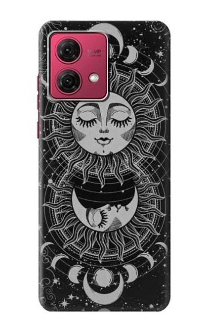 S3854 Mystical Sun Face Crescent Moon Case For Motorola Moto G84