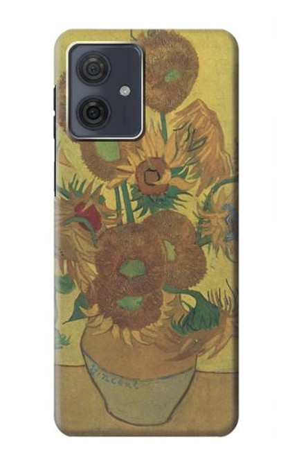 S0214 Van Gogh Vase Fifteen Sunflowers Case For Motorola Moto G54