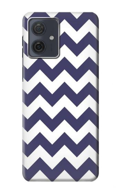 S2345 Navy Blue Shavron Zig Zag Pattern Case For Motorola Moto G54