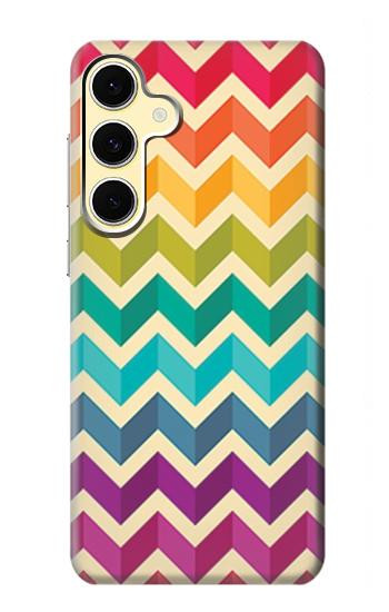 S2362 Rainbow Colorful Shavron Zig Zag Pattern Case For Samsung Galaxy S24 FE