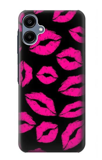 S2933 Pink Lips Kisses on Black Case For Samsung Galaxy A06