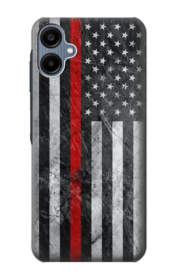 S3687 Firefighter Thin Red Line American Flag Case For Samsung Galaxy A06