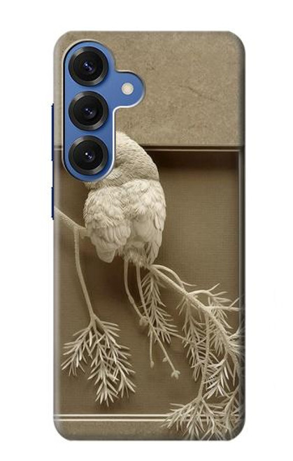 S1386 Paper Sculpture Owl Case For Samsung Galaxy S25