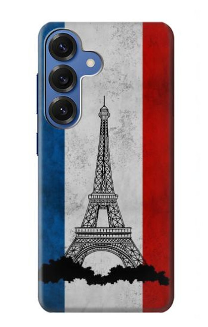 S2859 Vintage France Flag Eiffel Tower Case For Samsung Galaxy S25