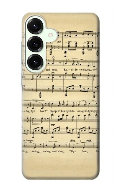 S2504 Vintage Music Sheet Case For Samsung Galaxy S25 Plus