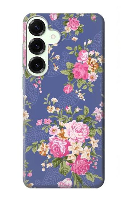 S3265 Vintage Flower Pattern Case For Samsung Galaxy S25 Plus