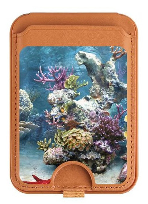S0227 Aquarium Magnetic Card Holder Wallet Stand with MagSafe for iPhone 16 15 14 13 Pro Max
