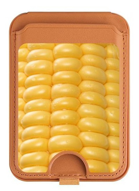 S0562 Sweet Corn Magnetic Card Holder Wallet Stand with MagSafe for iPhone 16 15 14 13 Pro Max