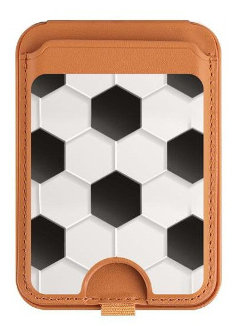 S2061 Football Soccer Pattern Magnetic Card Holder Wallet Stand with MagSafe for iPhone 16 15 14 13 Pro Max