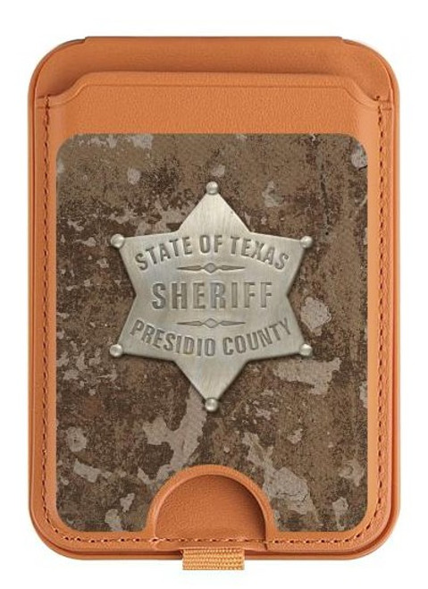 S2868 Texas Presidio County Sheriff Badge Magnetic Card Holder Wallet Stand with MagSafe for iPhone 16 15 14 13 Pro Max
