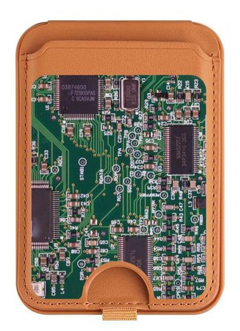 S3519 Electronics Circuit Board Graphic Magnetic Card Holder Wallet Stand with MagSafe for iPhone 16 15 14 13 Pro Max