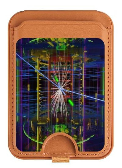 S3545 Quantum Particle Collision Magnetic Card Holder Wallet Stand with MagSafe for iPhone 16 15 14 13 Pro Max