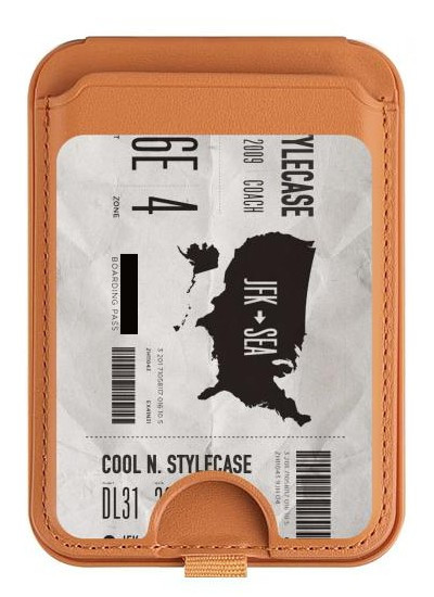 S3615 Airline Boarding Pass Art Magnetic Card Holder Wallet Stand with MagSafe for iPhone 16 15 14 13 Pro Max