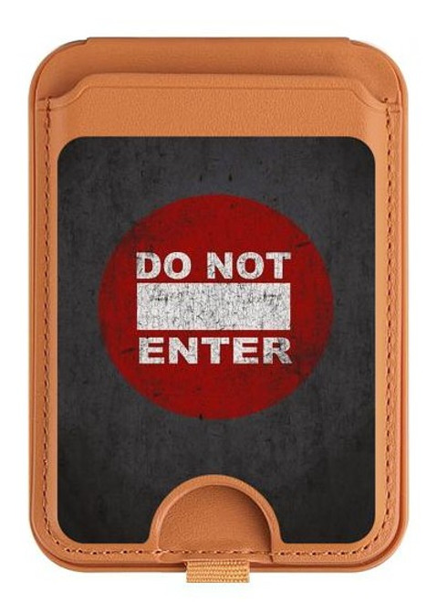 S3683 Do Not Enter Magnetic Card Holder Wallet Stand with MagSafe for iPhone 16 15 14 13 Pro Max