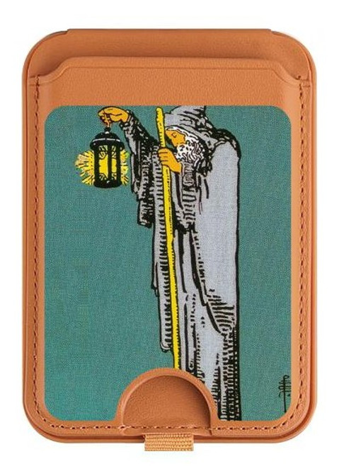 S3741 Tarot Card The Hermit Magnetic Card Holder Wallet Stand with MagSafe for iPhone 16 15 14 13 Pro Max