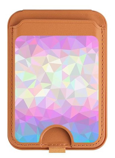 S3747 Trans Flag Polygon Magnetic Card Holder Wallet Stand with MagSafe for iPhone 16 15 14 13 Pro Max