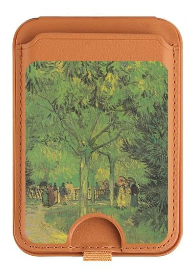 S3748 Van Gogh A Lane in a Public Garden Magnetic Card Holder Wallet Stand with MagSafe for iPhone 16 15 14 13 Pro Max