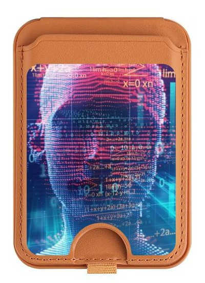 S3800 Digital Human Face Magnetic Card Holder Wallet Stand with MagSafe for iPhone 16 15 14 13 Pro Max