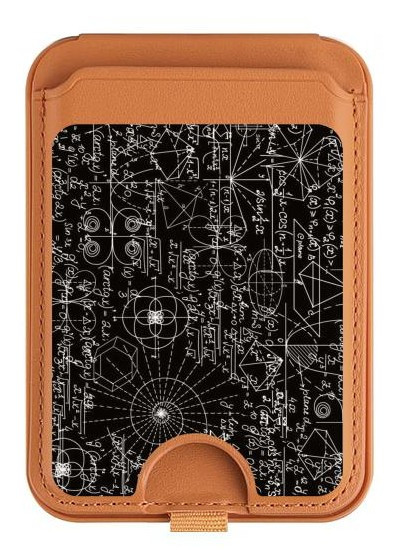 S3808 Mathematics Blackboard Magnetic Card Holder Wallet Stand with MagSafe for iPhone 16 15 14 13 Pro Max