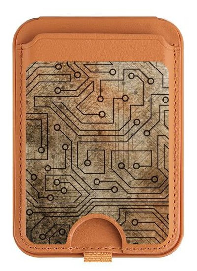 S3812 PCB Print Design Magnetic Card Holder Wallet Stand with MagSafe for iPhone 16 15 14 13 Pro Max