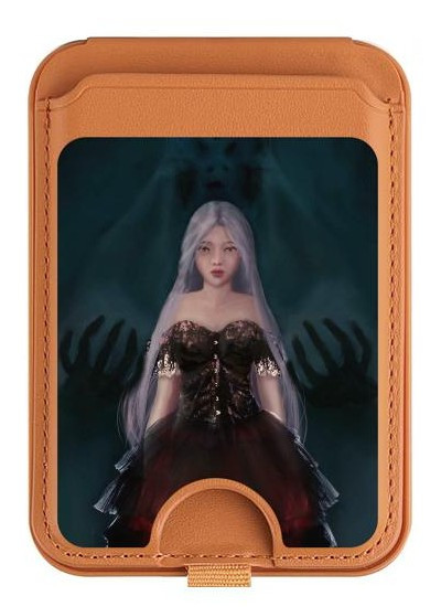 S3847 Lilith Devil Bride Gothic Girl Skull Grim Reaper Magnetic Card Holder Wallet Stand with MagSafe for iPhone 16 15 14 13 Pro Max