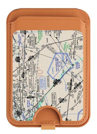 S3882 Flying Enroute Chart Magnetic Card Holder Wallet Stand with MagSafe for iPhone 16 15 14 13 Pro Max