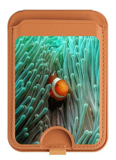 S3893 Ocellaris clownfish Magnetic Card Holder Wallet Stand with MagSafe for iPhone 16 15 14 13 Pro Max