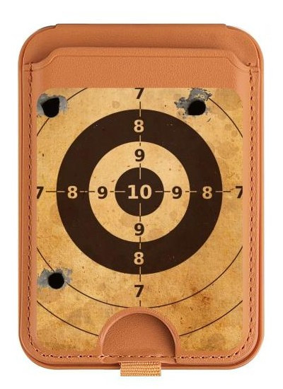 S3894 Paper Gun Shooting Target Magnetic Card Holder Wallet Stand with MagSafe for iPhone 16 15 14 13 Pro Max