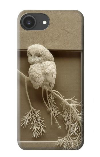 S1386 Paper Sculpture Owl Case For iPhone 16e, 17e