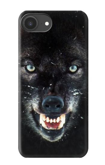 S2823 Black Wolf Blue Eyes Face Case For iPhone 16e