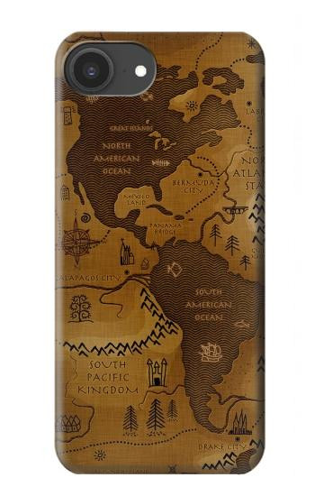 S2861 Antique World Map Case For iPhone 16e, 17e