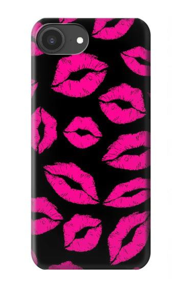 S2933 Pink Lips Kisses on Black Case For iPhone 16e