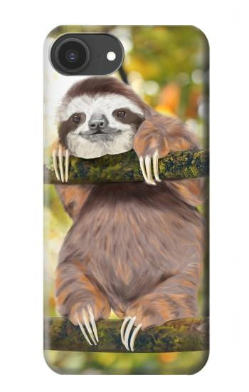 S3138 Cute Baby Sloth Paint Case For iPhone 16e