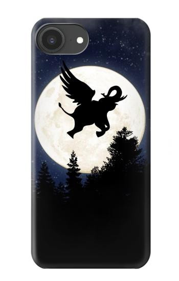 S3323 Flying Elephant Full Moon Night Case For iPhone 16e