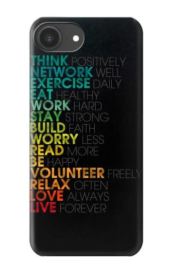 S3523 Think Positive Words Quotes Case For iPhone 16e, 17e