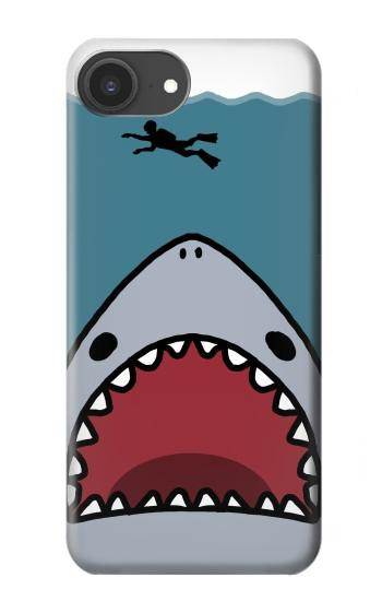 S3825 Cartoon Shark Sea Diving Case For iPhone 16e, 17e
