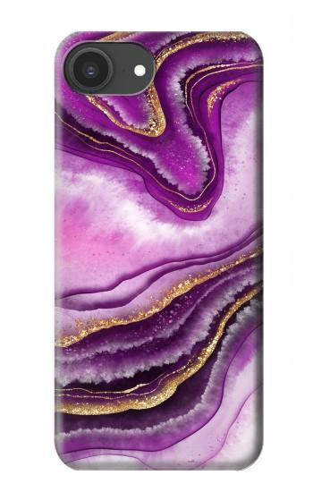 S3896 Purple Marble Gold Streaks Case For iPhone 16e