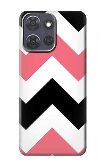 S1849 Pink Black Chevron Zigzag Case For Motorola Moto G Power (2025)