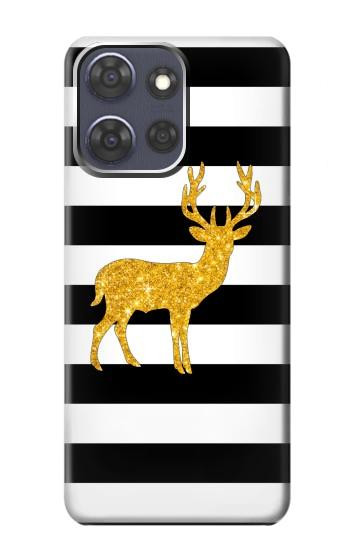 S2794 Black and White Striped Deer Gold Sparkles Case For Motorola Moto G Power (2025,2026)