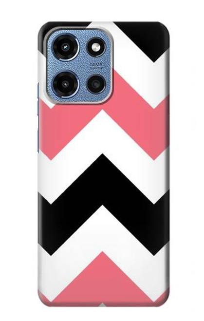S1849 Pink Black Chevron Zigzag Case For Motorola Moto G 5G (2025)