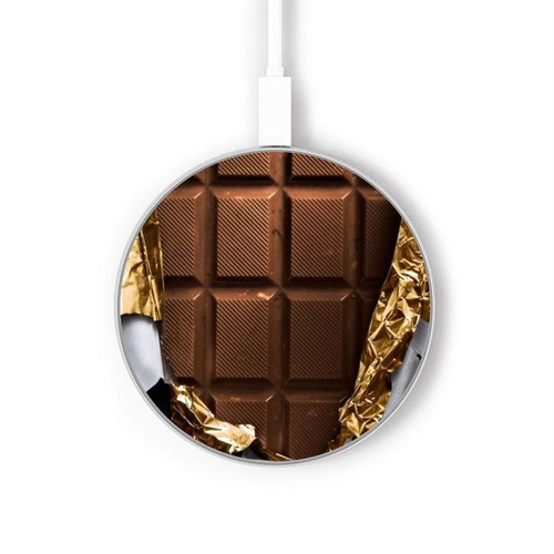 S0270 Chocolate Tasty Wireless Charger Pad 15W Type-C iPhone Android LED Light Charging Station