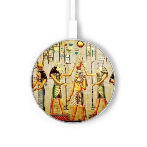 S0272 Egypt Wall Art Wireless Charger Pad 15W Type-C iPhone Android LED Light Charging Station