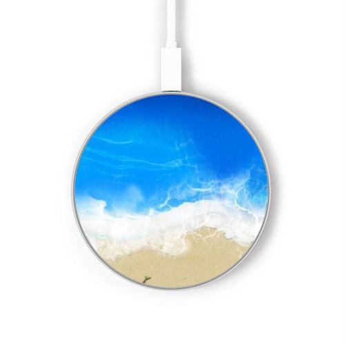 S0912 Relax Beach Wireless Charger Pad 15W Type-C iPhone Android LED Light Charging Station