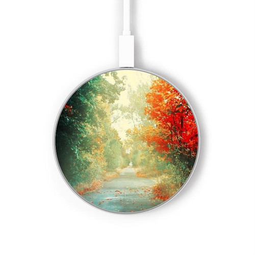 S0913 Road Through The Woods Wireless Charger Pad 15W Type-C iPhone Android LED Light Charging Station S0913 Road Through The Woods Wireless Charger Pad 15W Type-C iPhone Android LED Light Charging Station