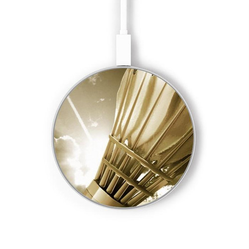 S0979 Badminton Sport Art Wireless Charger Pad 15W Type-C iPhone Android LED Light Charging Station