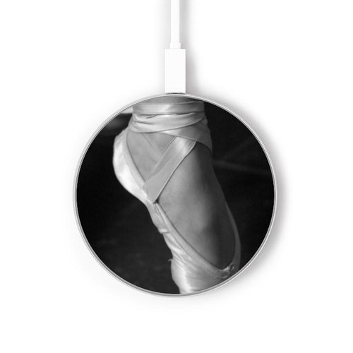 S1593 Ballet Pointe Shoe Wireless Charger Pad 15W Type-C iPhone Android LED Light Charging Station